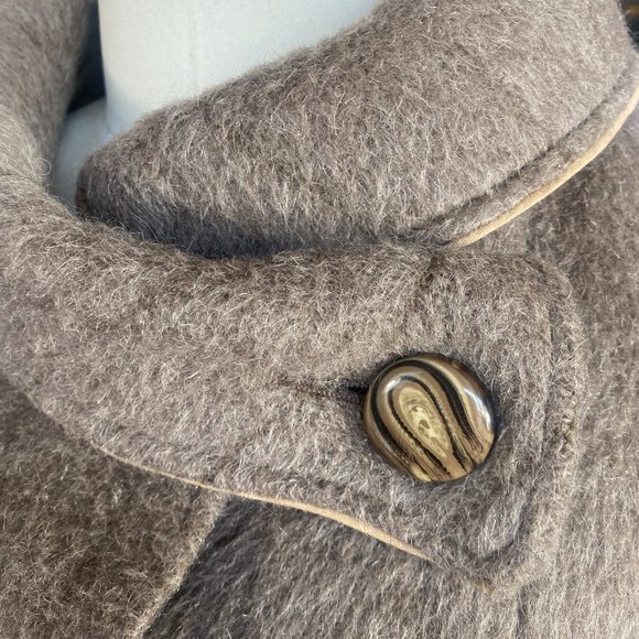 VINTAGE GOLDEN GATE LLAMA AND VIRGIN WOOL LONG COAT (SZ SM) - Picture 2 of 16